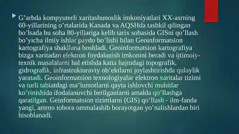 Kartografiyaninggeoinformatikabilanbog'liqligi 3