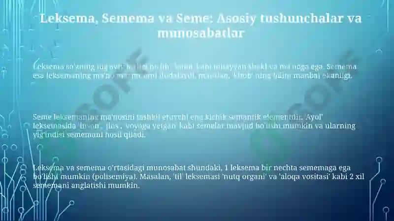 Leksemaning semantik tabiati 3