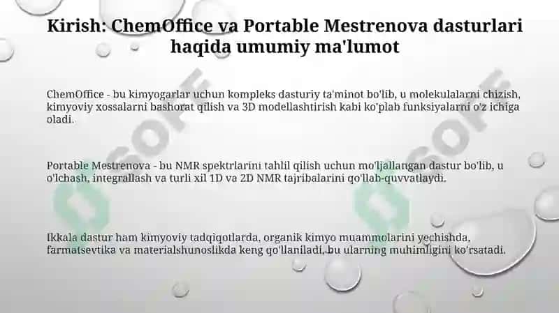 ChemOffice va Portable Mestrenova 3
