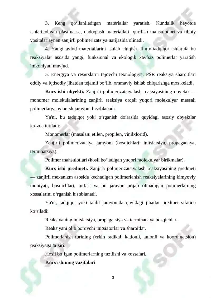Zanjirli Polimerizatsiyalash Reaksiyasi (PSR) 3