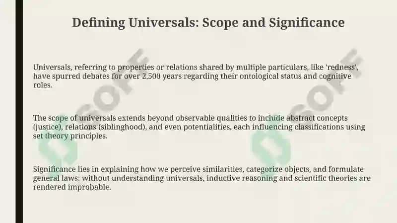 The Understanding of Universals and Their Means 3