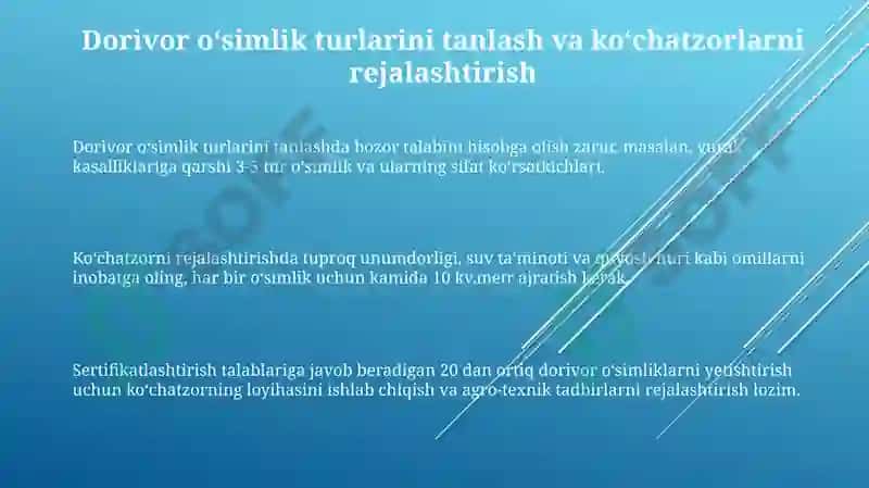 Dorivor oʻsimliklarni uugʻchiligi va koʻchatchilgi 3