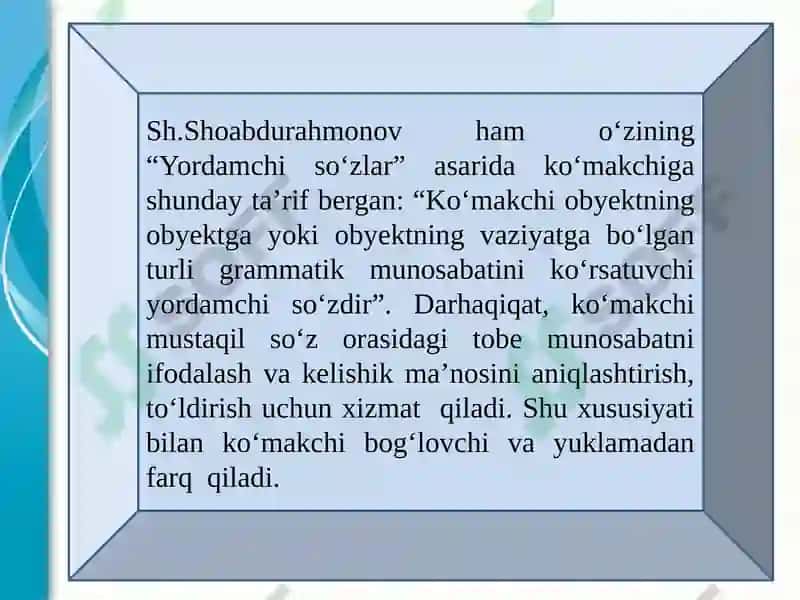 Ko‘makchilar va ularning turlari 3