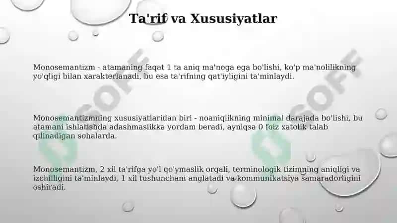 Terminlarning monosemantik xarakteri 3