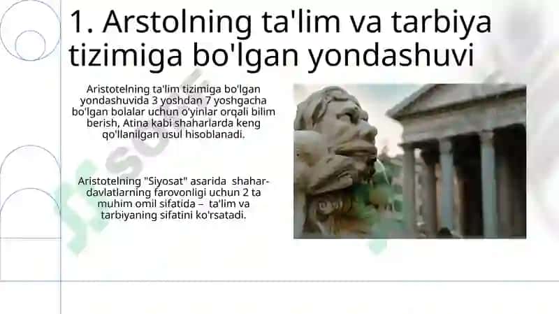 Arstolning ijtimoiy falsafiy qarashlari 3