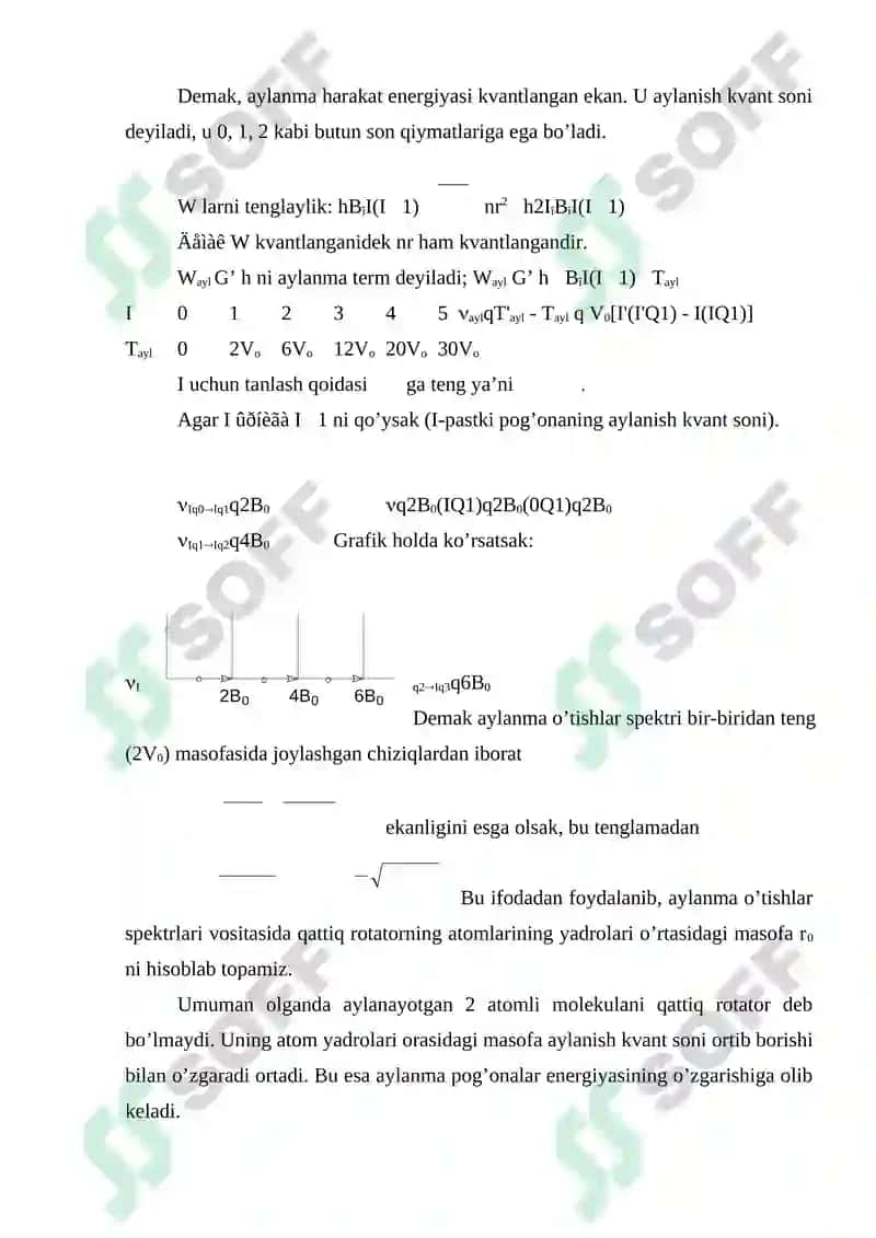 Molekulalarning aylanma, tebranma va elektron  spektrlari. 3