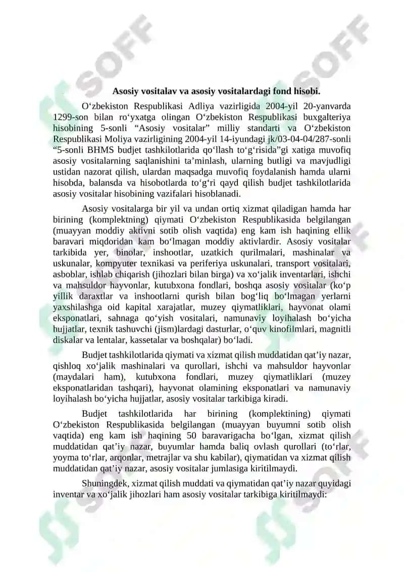 Asosiy vositalar hisobi 3