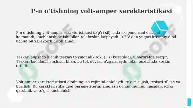p-n oʻtishning volt amper haraktiristikasi 3