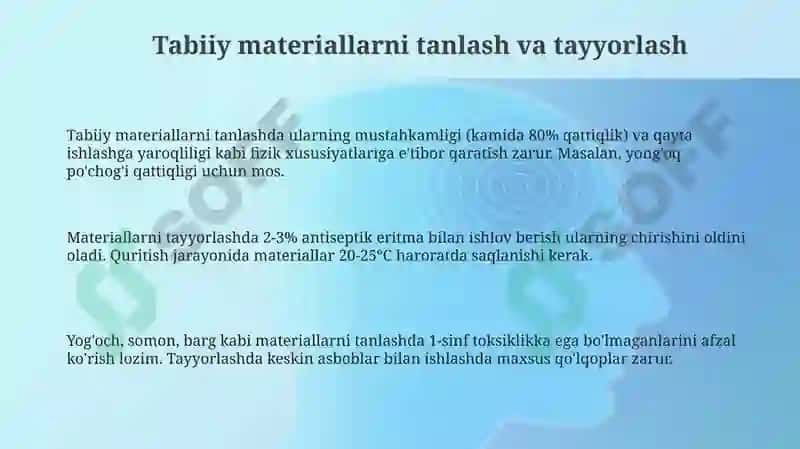 Tabiiy materiallar bilan ishlash darslarining mazmuni 3