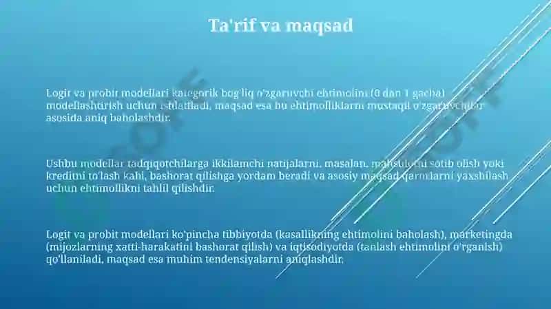 Logit va Probit Modellar 3