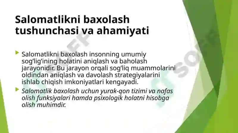Salomatlikni baxolash monitoringi 3