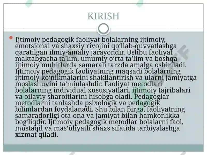 Bolalarning ijtimoiy moslashuvi fanlari 3