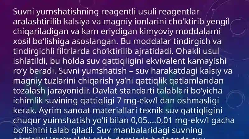 Suvning qattiqliğini oshirishning texnikasi 3