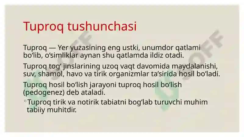 Tuproq va uning tabiiy xususiyatlari 3