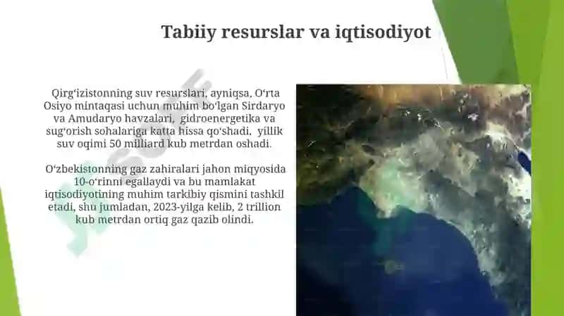 Osiyo mamlakatlari tabiiy resurslari va aholisi 3