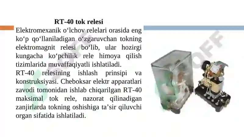 Elektromexanik o‘lchov relelari 3