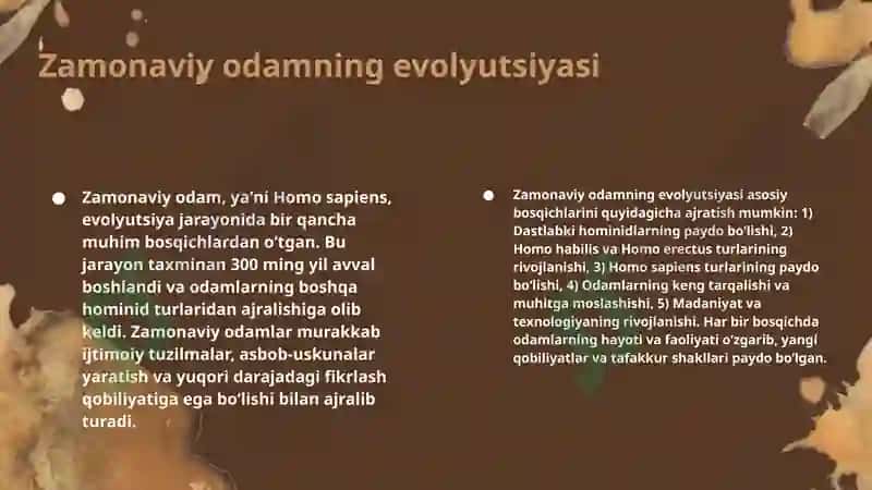 Zamonaviy odamning evolyutsiyasi 3