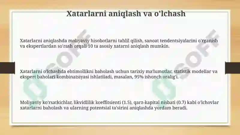 Xatarlarni aniqlash va o'lchash 3