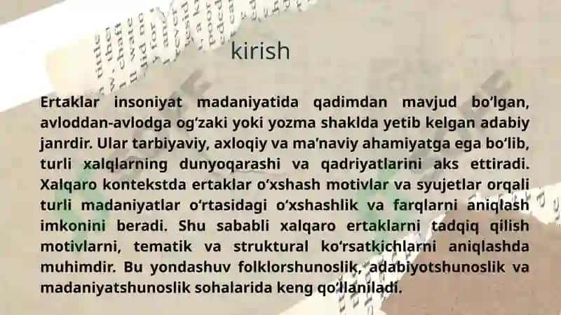 Xalqaro Ertak Motivlari 3