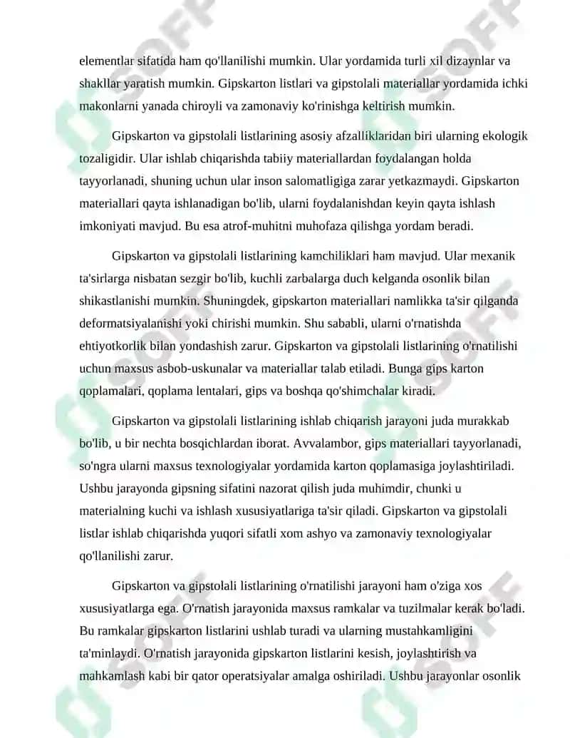 Gipskarton va gipstolali listlar 3