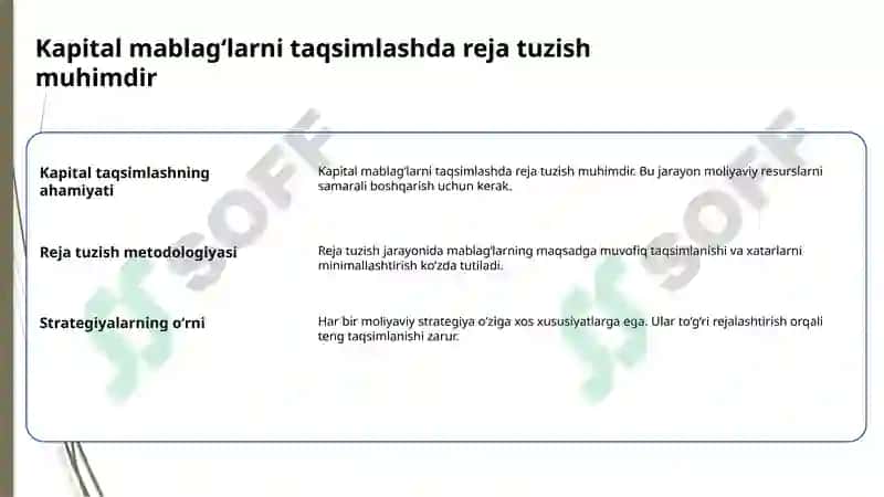 Kapital mablag‘larni optimal taqsimlash masalasi 3