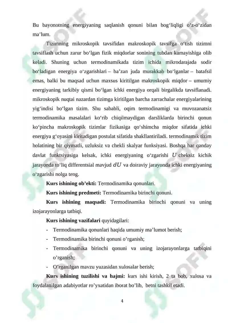 Termodinamikaning birinchi qonunini 3