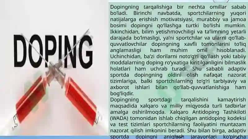 Adaptiv sportda doping nazorati 3