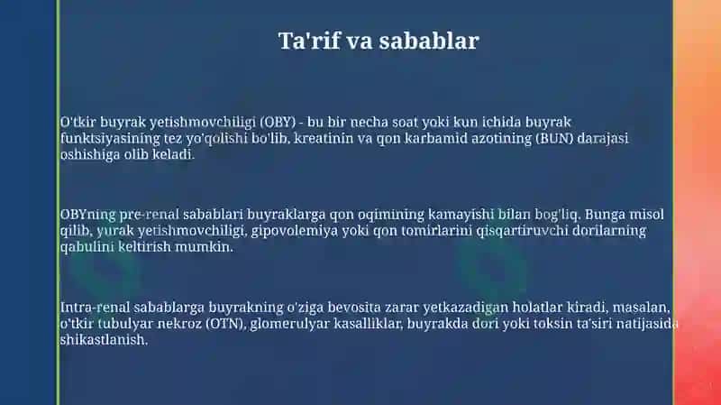 O'tkir buyrak yetishmovchiligi 3