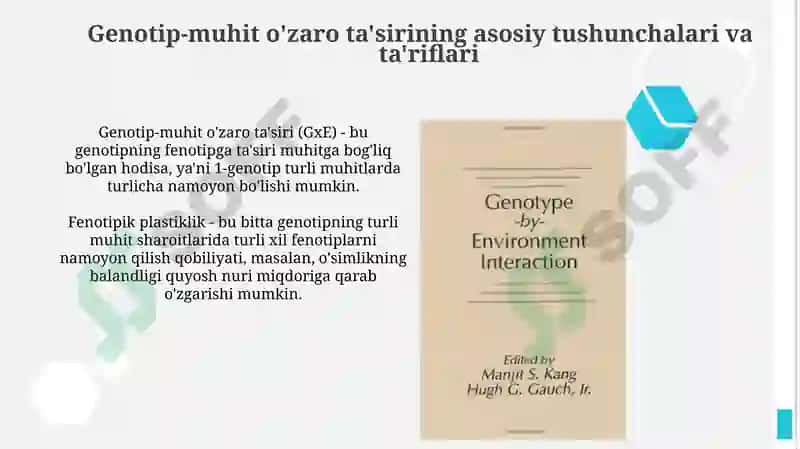 Genotip va muhitning oʻzaro taʼsir (oʻsimliklar boʻyicha) 3
