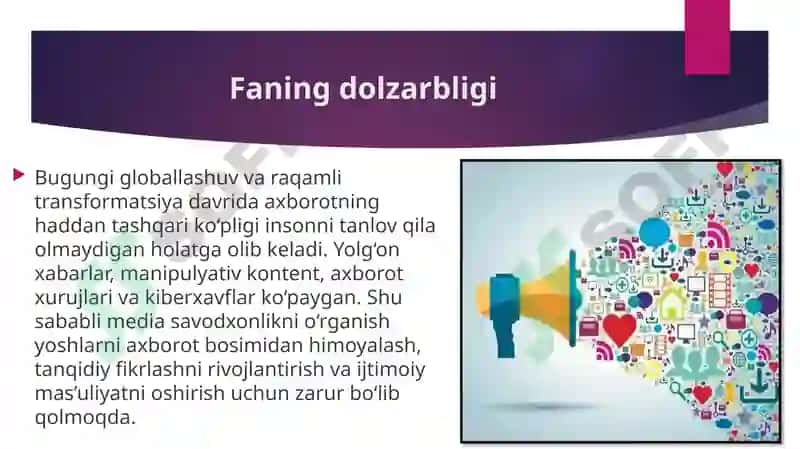 Media savodxonlik va axborot madaniyati fanining mazmun mohiyati 3