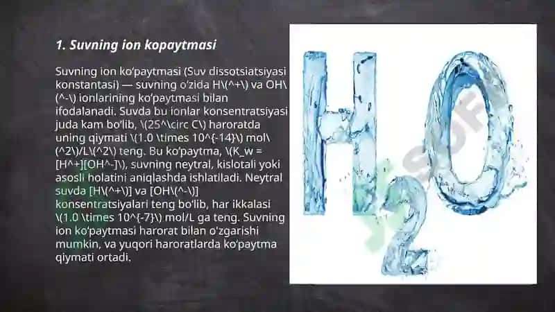 Suvning ion kopaytmasi 3