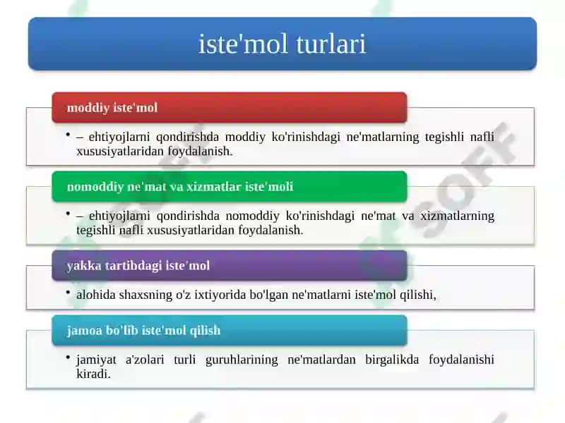 Iste'mol vajamg'armaning iqtisodiy mazmuni 3