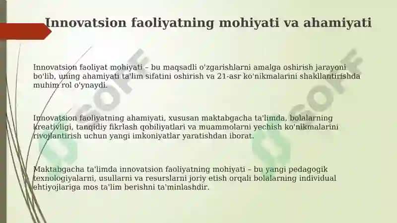 Maktabgacha ta'limda innovatsion faoliyat 3
