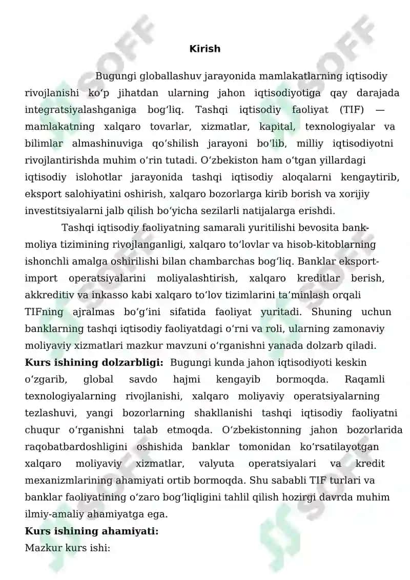 Tashqi iqtisodiy faoliyat turlari va banklar 3