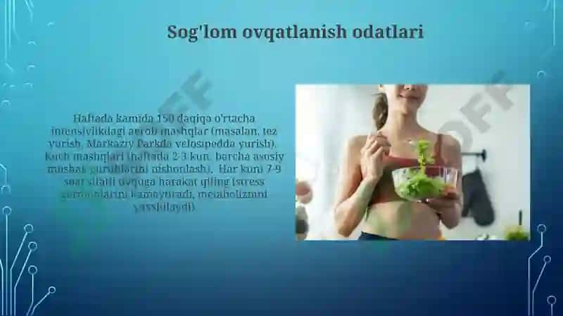 Sog’lom turmush tarzi va uni tatbiq etish yo’llari 3