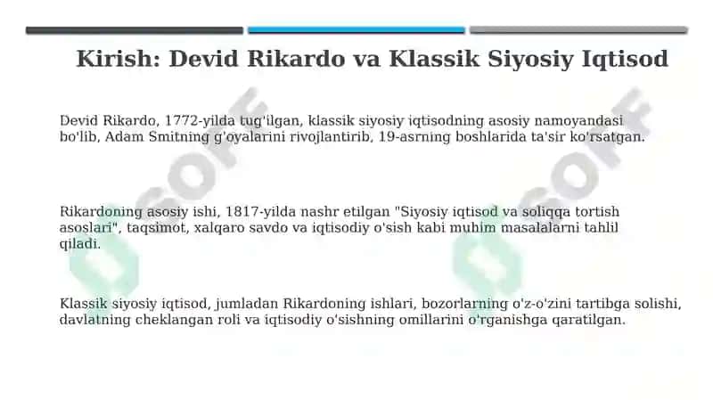 D.Rikardo va klassik siyosiy iqtisod 3