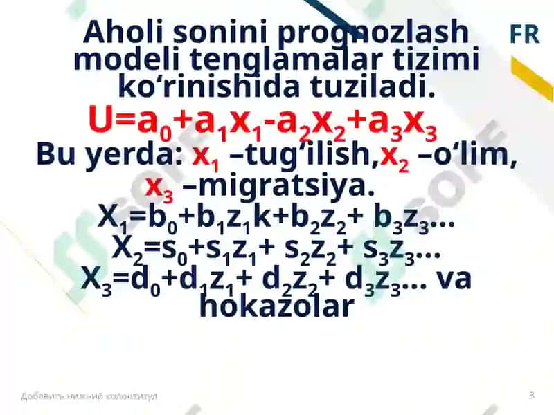 DEMOGRAFIK JARAYONLARNI PROGNOZLASH 3