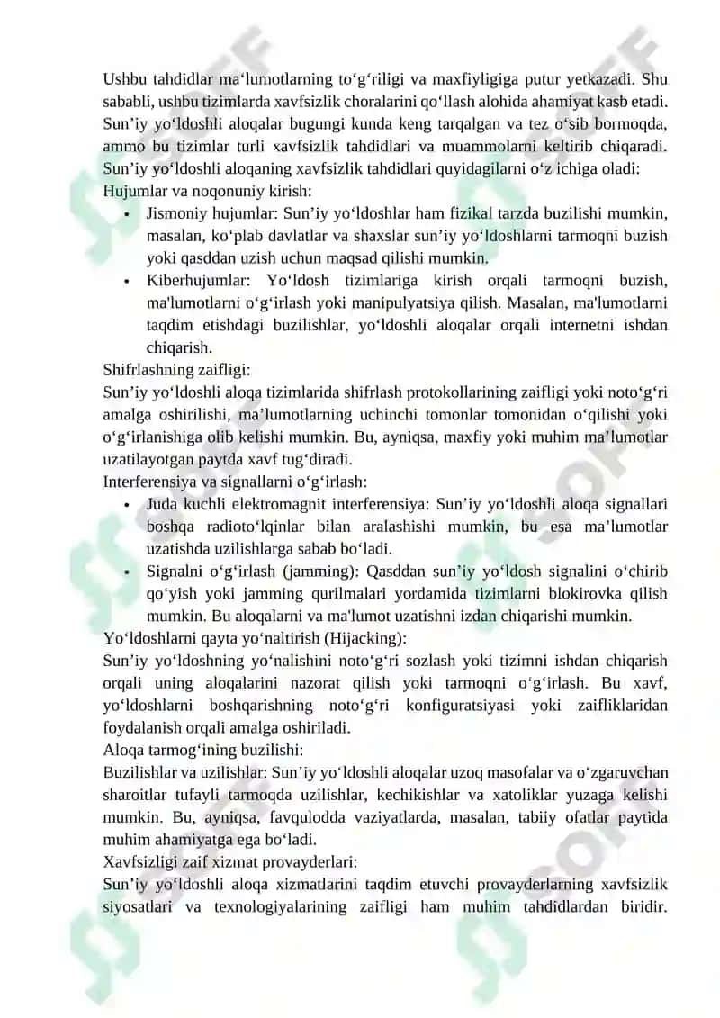 SUN’IY YO‘LDOSHLI ALOQADA KRIPTOGRAFIK HIMOYANING AHAMIYATI 3