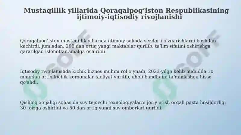 Mustaqillik yillarida Qoraqalpogiston Respublikasi 3