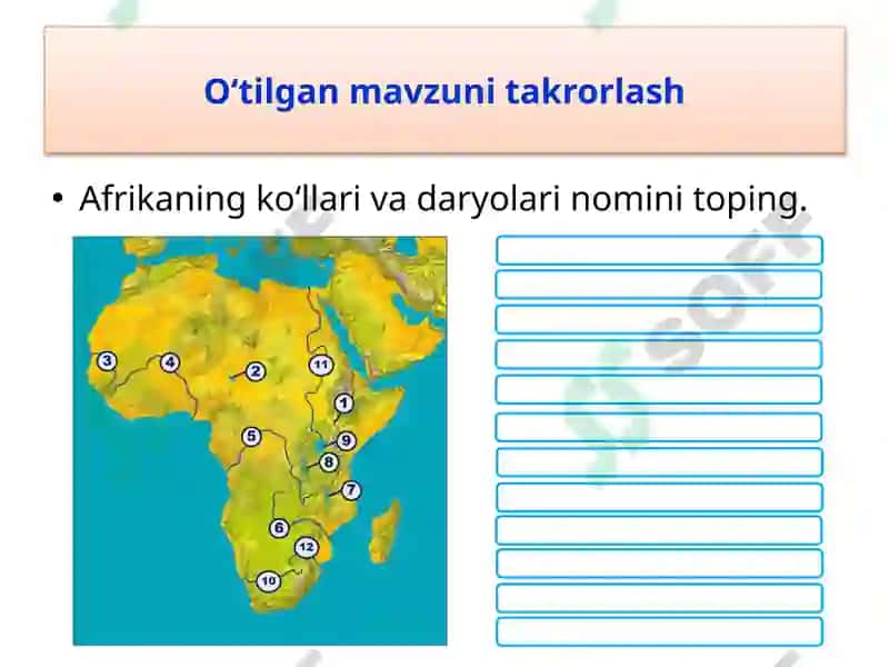 O‘tilgan mavzuni takrorlash 3