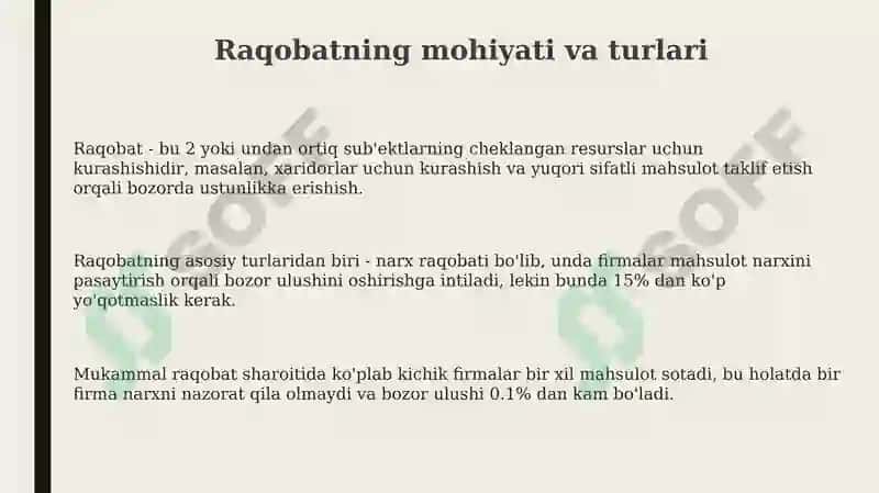 Raqobat va Yakka Hokimlik 3