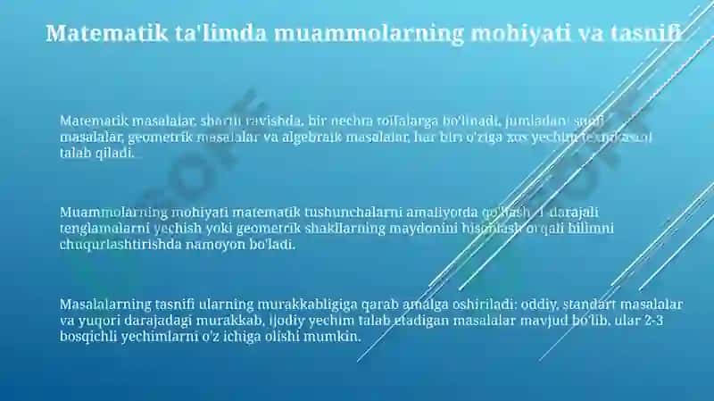 Matematik masalalar 3