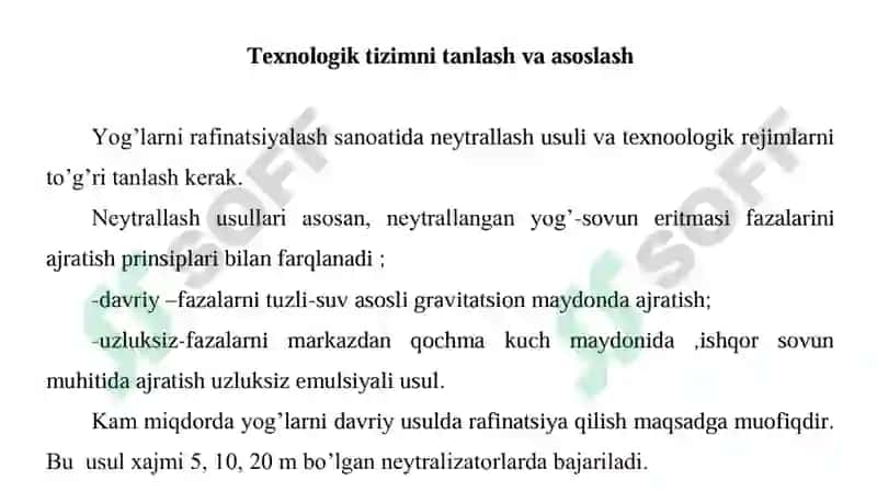 YOG‘LARNI QAYTA ISHLASH TEXNOLOGIYASI 3