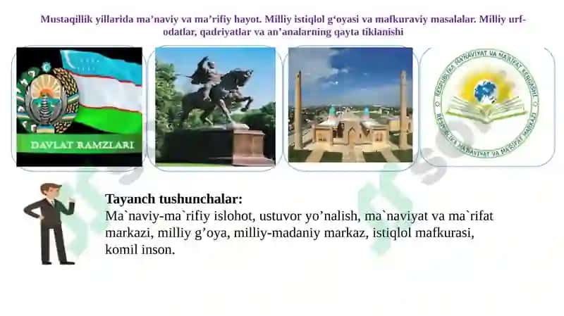 Mustaqillikyillarida O‘zbekiston dagi ma’naviy va madaniy hayoti 3