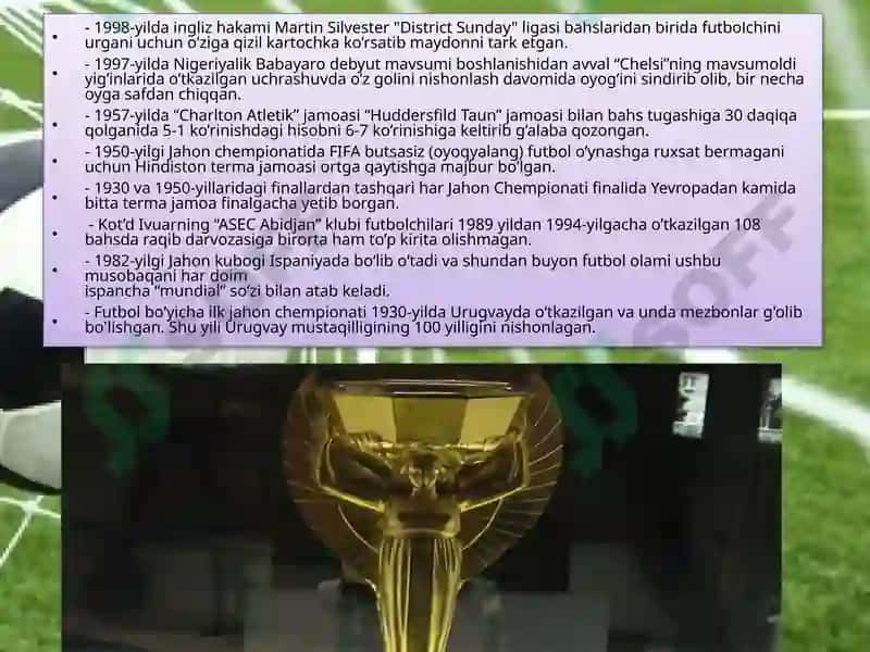 Millionlar o’yini Futbol haqida 3