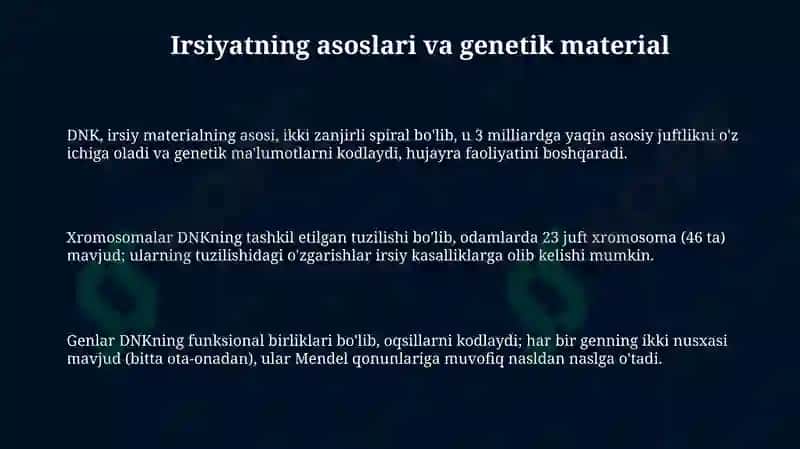 Irsiyat va irsiy kasalliklar 3