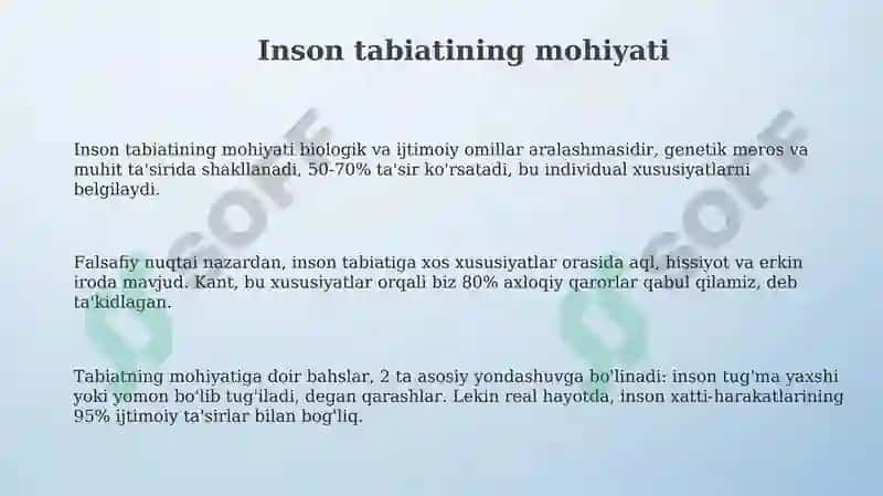 Inson Falsafasi 3