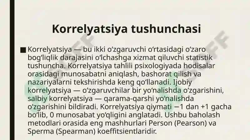 Person va Sperma korrelyatsiya mezonlari 3