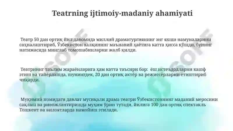 Oʻzbekiston davlat musiqali drama teatri 3