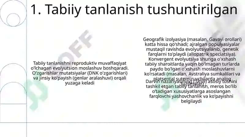 Tabiiy tanlanish tushuntirilgan 3